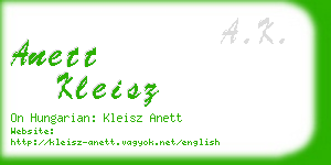 anett kleisz business card